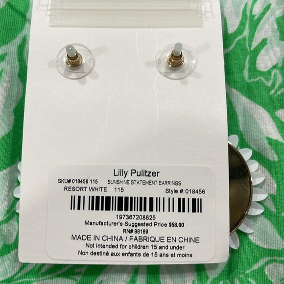 Lilly Pulitzer, Resort White, Statement earrings, NWT - Picture 3 of 3